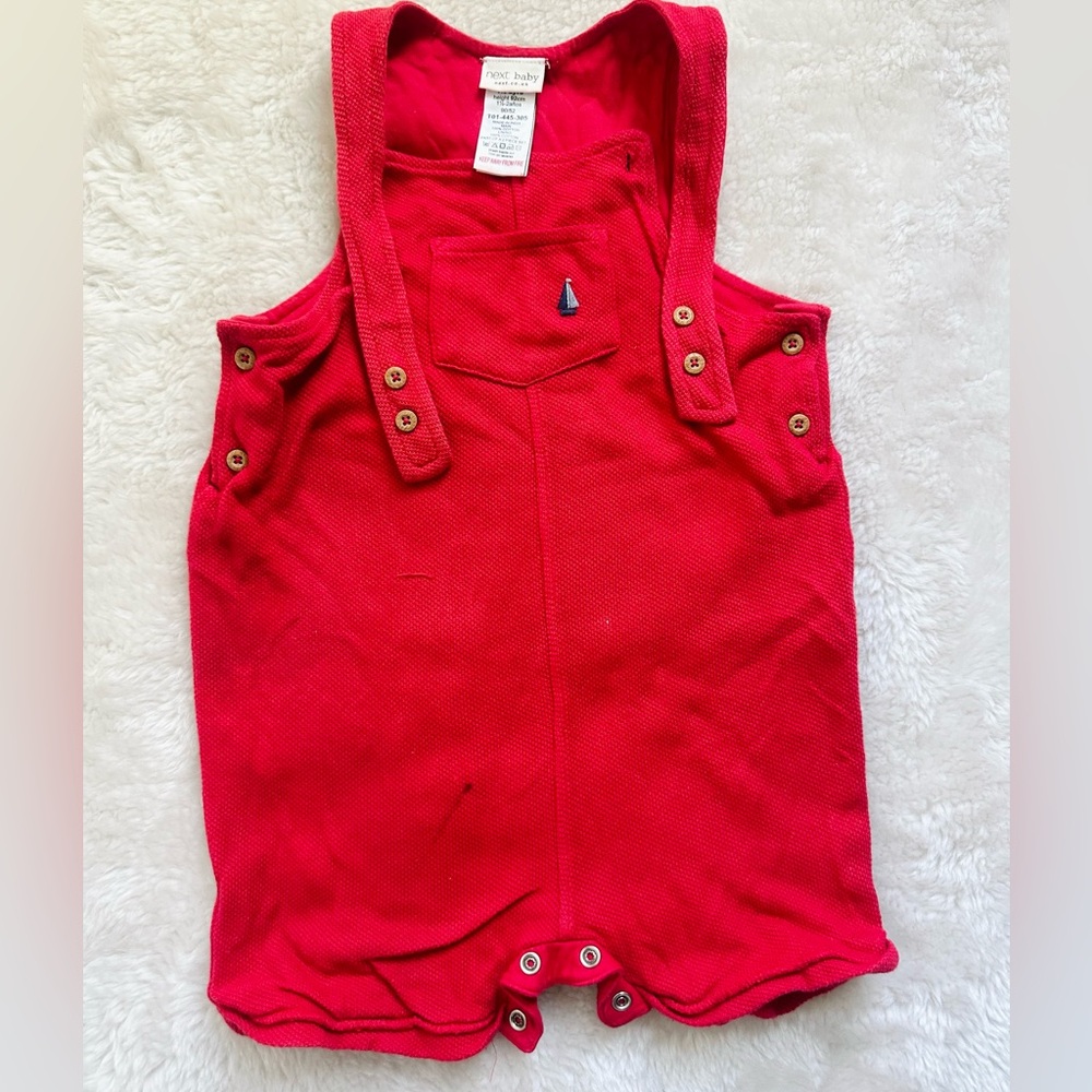 Red Boat Dungarees and Bodysuit Set 1.5 -2 year - Picture 5 of 12